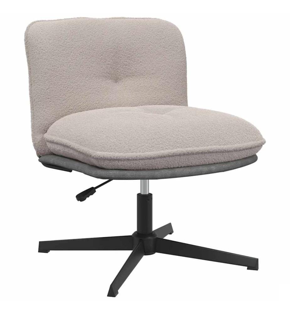 Chaise pivotante de bureau gris clair bouclé comme laine tissu