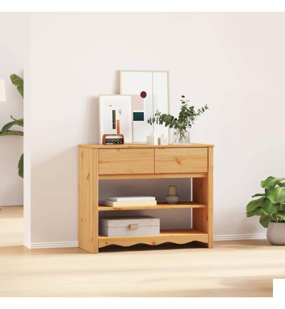 Table console avec tiroir Drammen Chêne 89,5 x 37 x 73 cm