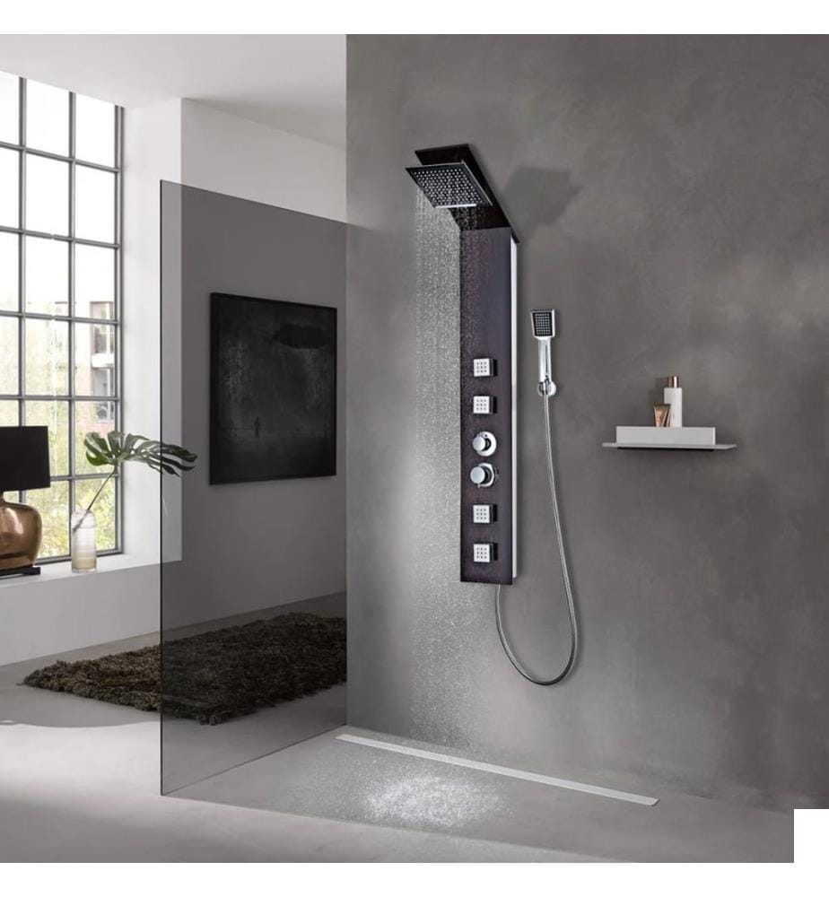 Système de panneau de douche Verre Marron