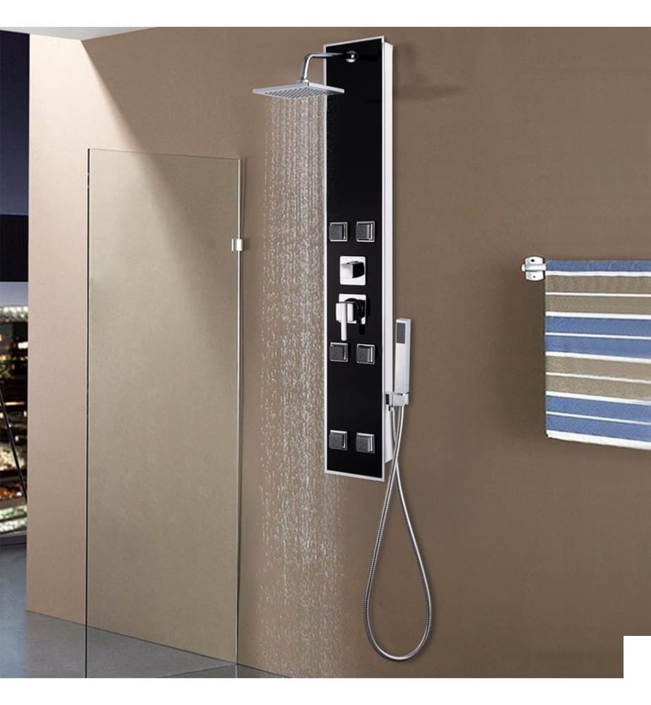 Panneau de douche Verre 18 x 42,1 x 120 cm Noir