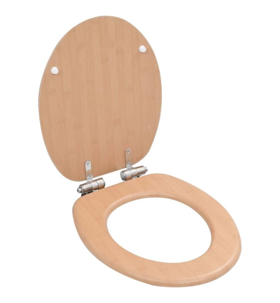 Siège de toilette MDF Couvercle à fermeture en douceur Bambou