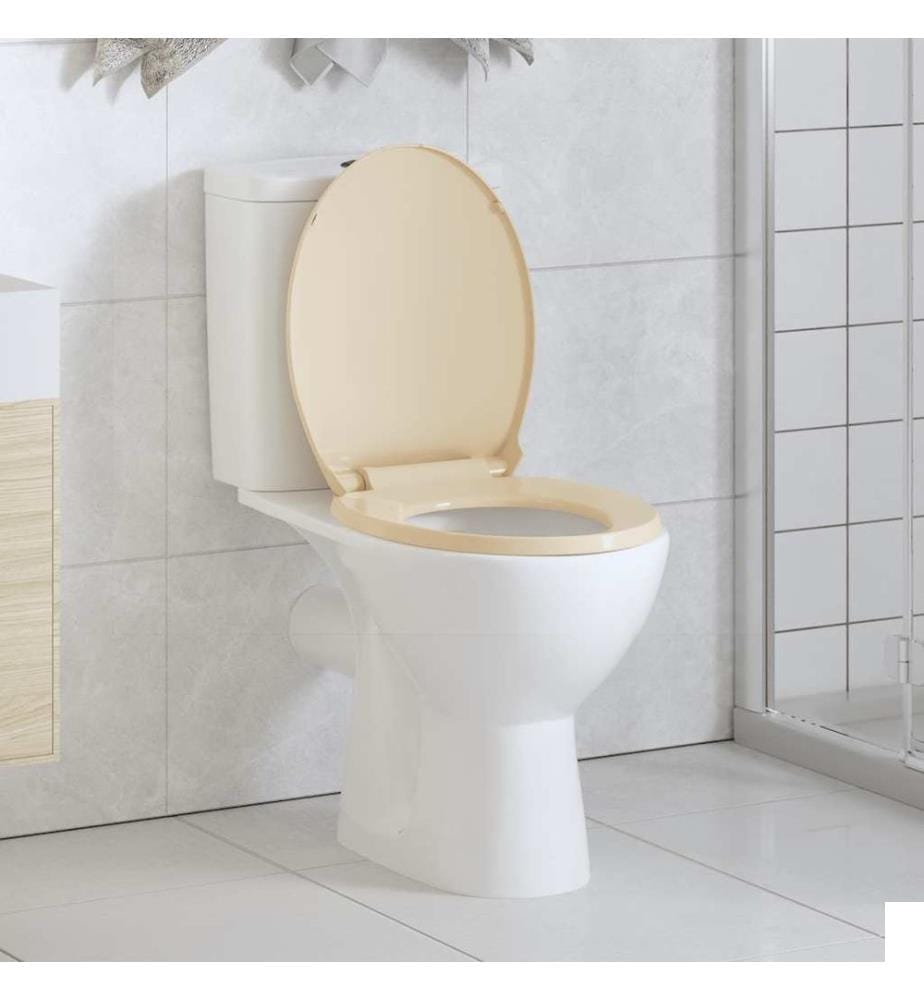 Siège de toilette à fermeture en douceur Beige Ovale