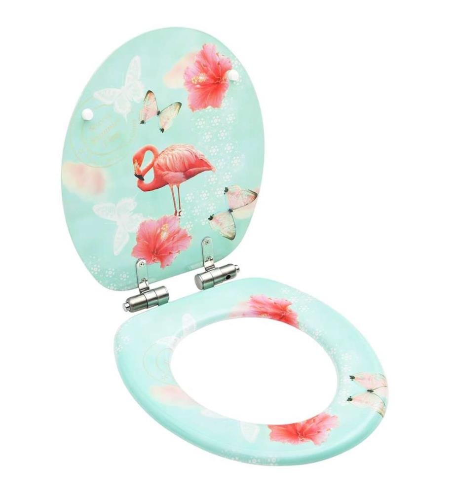 Siège WC Couvercle à fermeture en douceur MDF Flamant rose