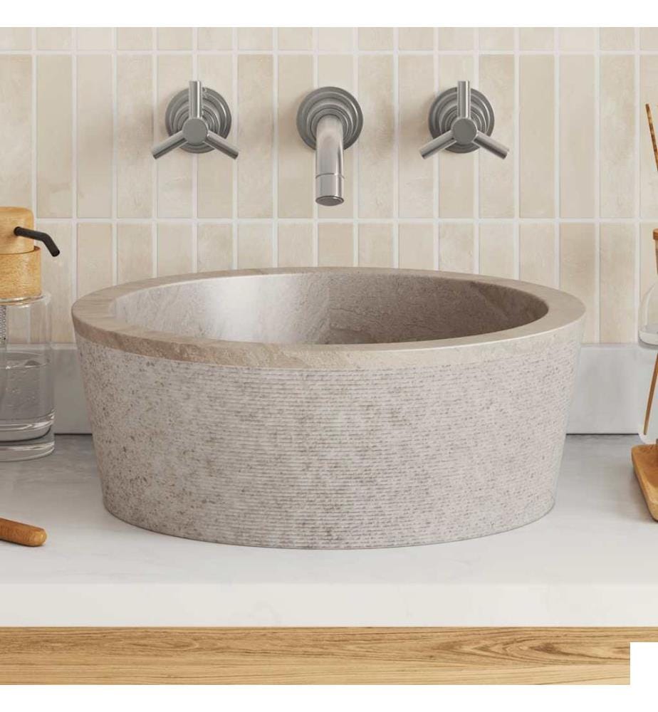Lavabo Gris Ø40x15 cm Marbre
