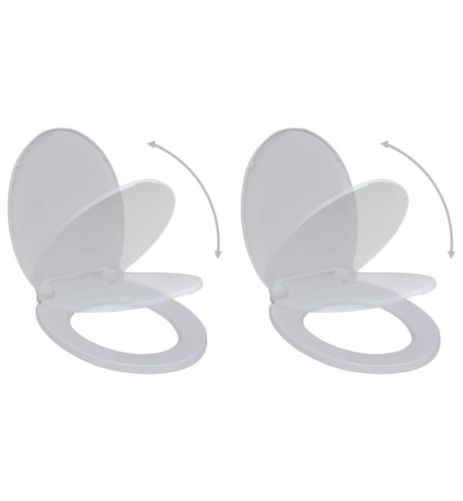 Abattant WC avec frein de chute 2 pcs Plastique Blanc