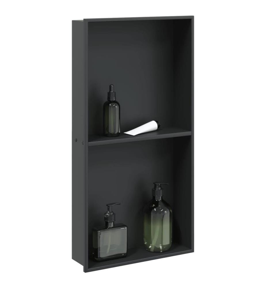 Niche de douche noir mat 32x62x9 cm acier inoxydable