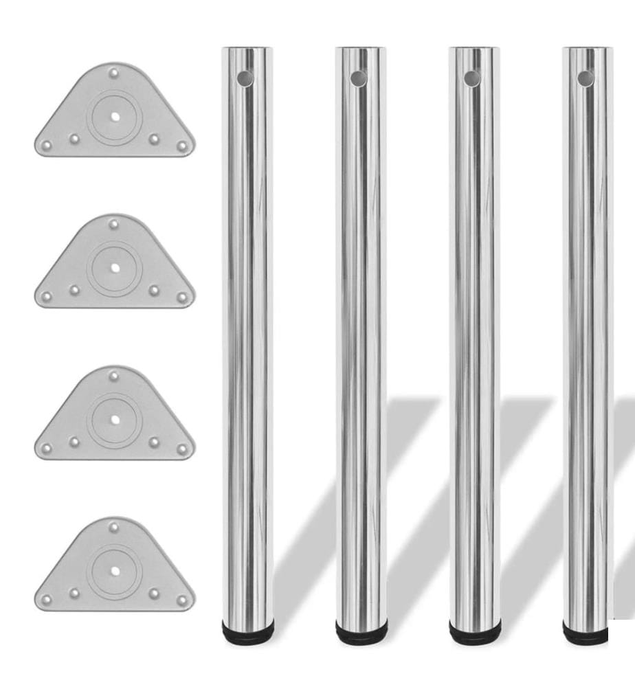 4 pieds de table réglables en hauteur 710 mm Chromé