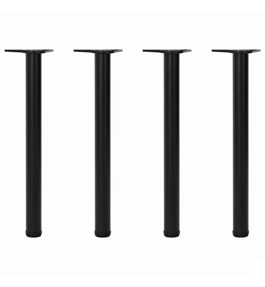 4 pieds de table réglables en hauteur 710 mm Noir