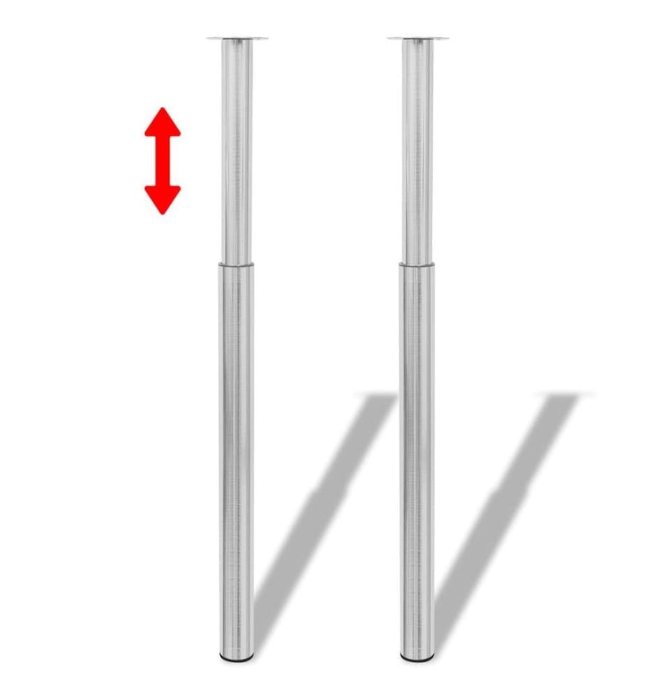 Pieds de table télescopiques Acier inoxydable 710 mm - 1100 mm