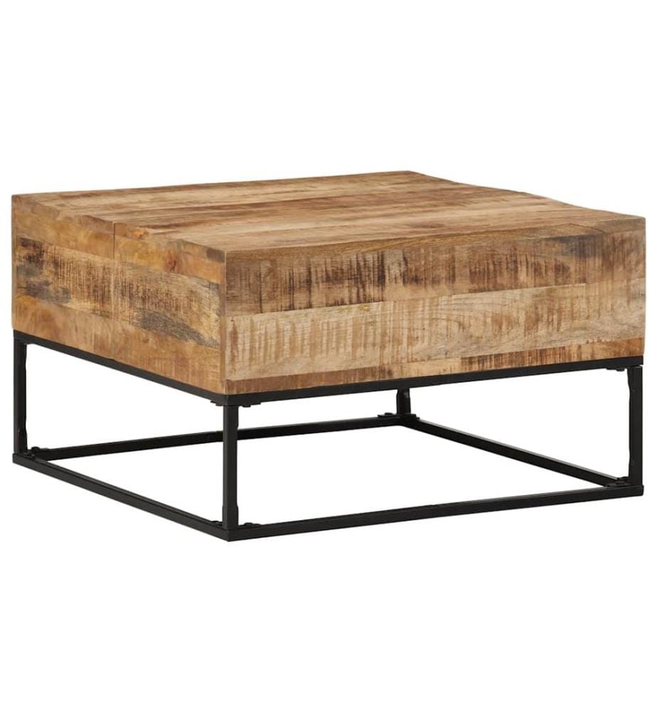 Table basse 68x68x41 cm Bois de manguier brut