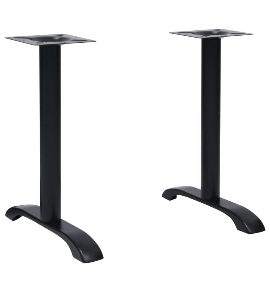 Pieds de table de bistro 2 pcs noir 61x8x72 cm fonte