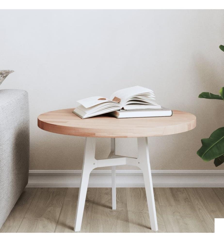 Dessus de table Ø50x2,5 cm rond bois massif de hêtre
