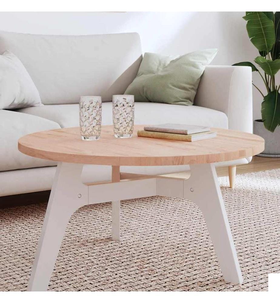 Dessus de table Ø80x2,5 cm rond bois massif de hêtre