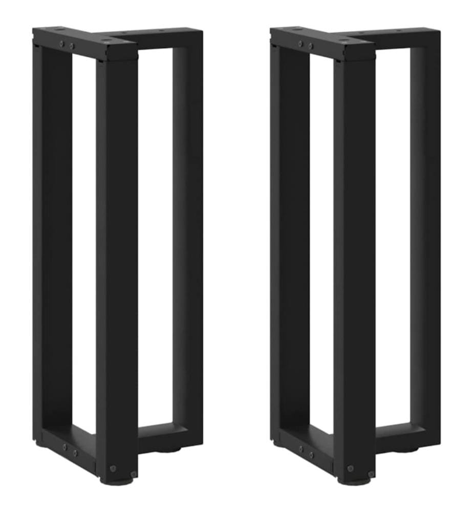 Pieds de table console en T, 2 pièces, noir, 25 x 28 x (72-73) cm, acier