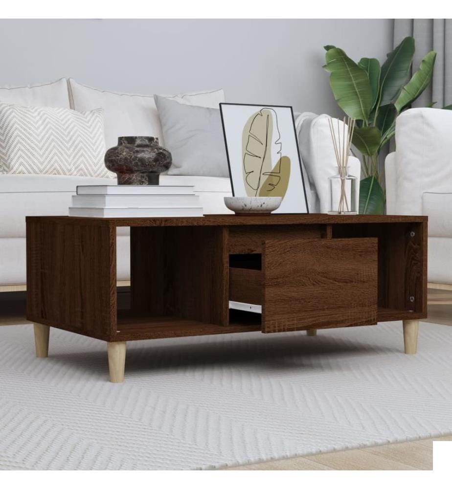 Table basse Chêne marron 90x50x36,5 cm Bois d'ingénierie