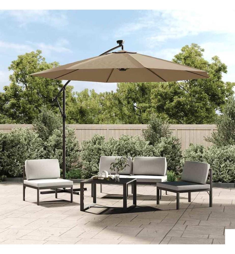 Tissu de remplacement pour parasol déporté taupe 300 cm