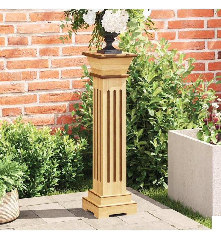 Support pilier carré à plantes Bois clair 17x17x66 cm MDF