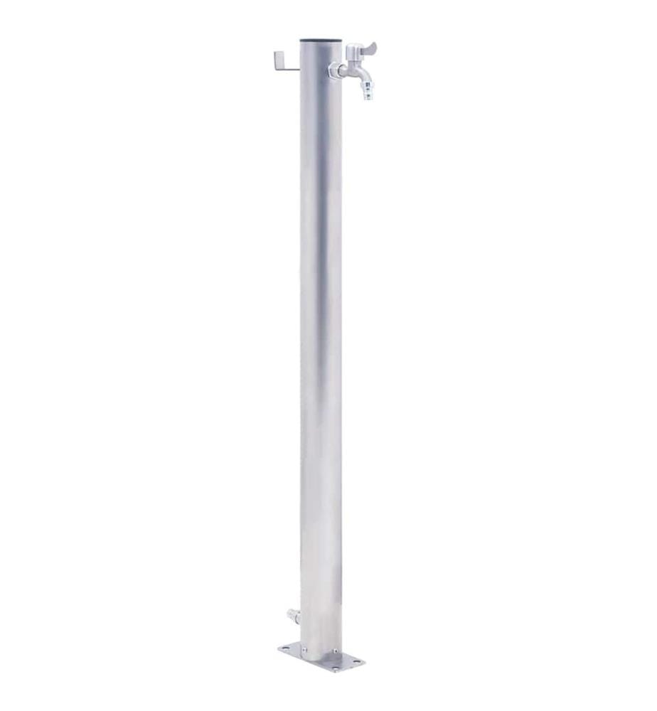 Colonne à eau de jardin 100 cm acier inoxydable rond