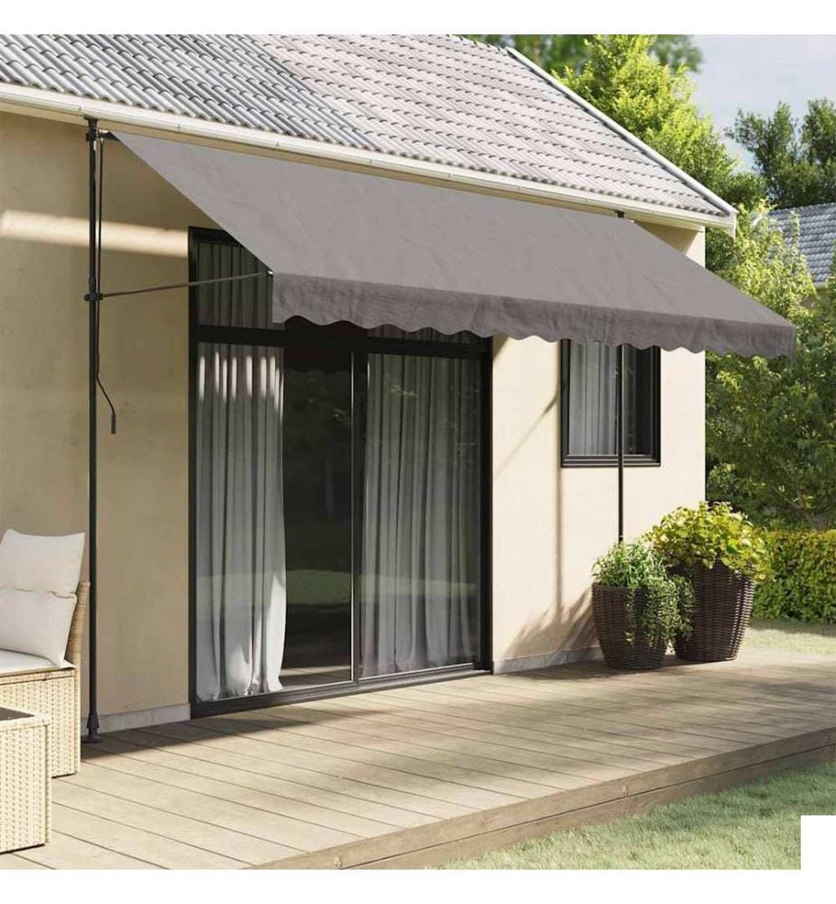 Auvent rétractable anthracite 350x150 m tissu et acier