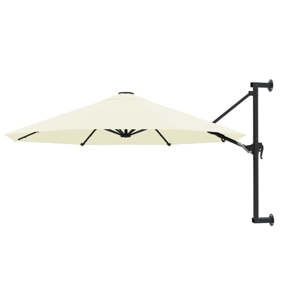 Parasol mural avec mât métallique 300 cm Sable