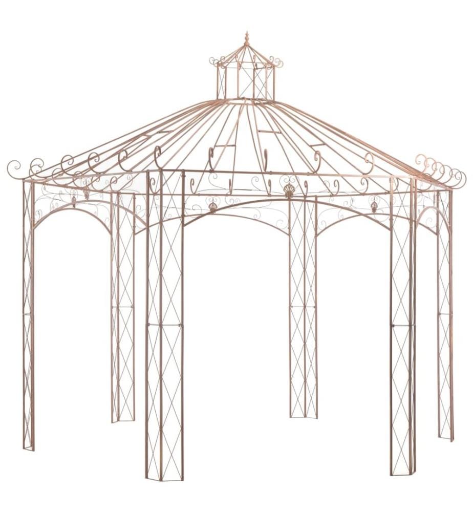 Pavillon de jardin Marron antique 4 m Fer