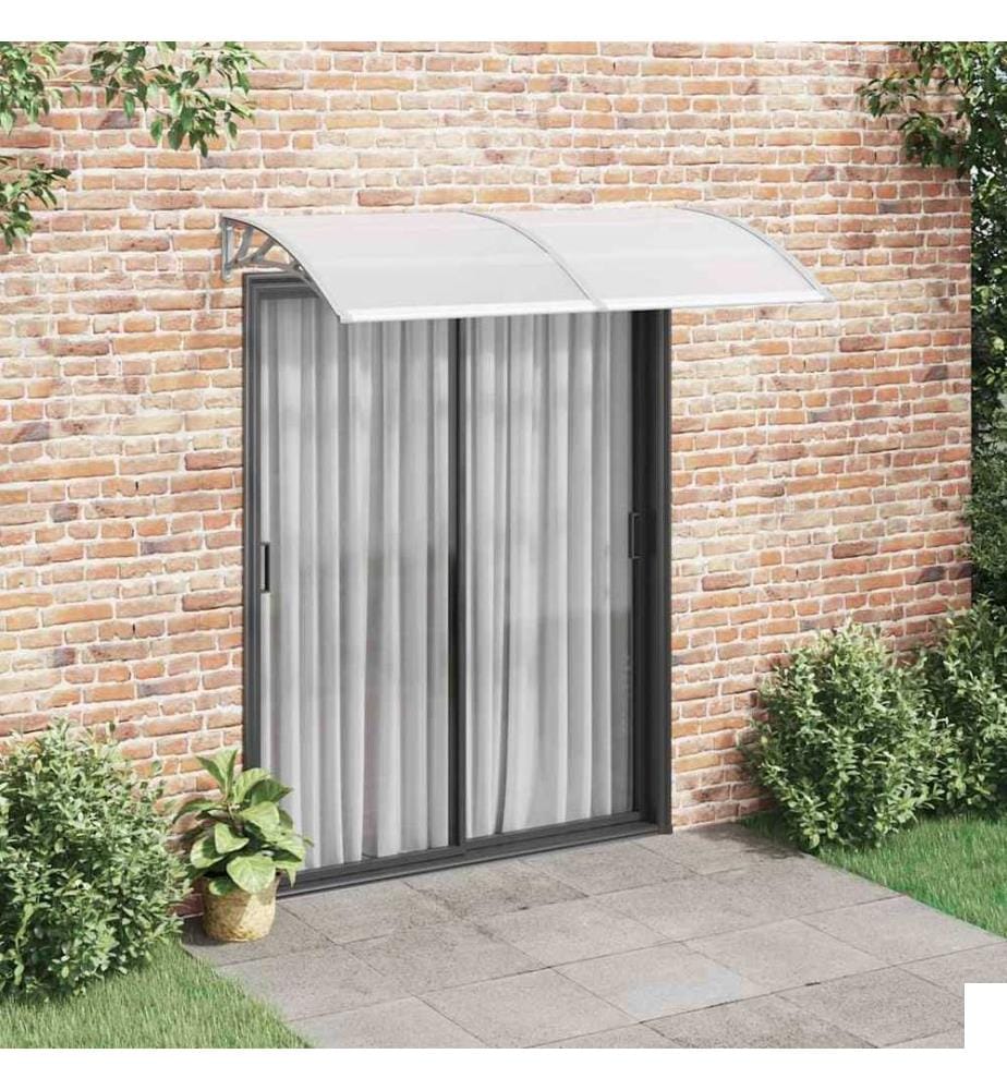 Auvent de porte Gris 200x100 cm Polycarbonate