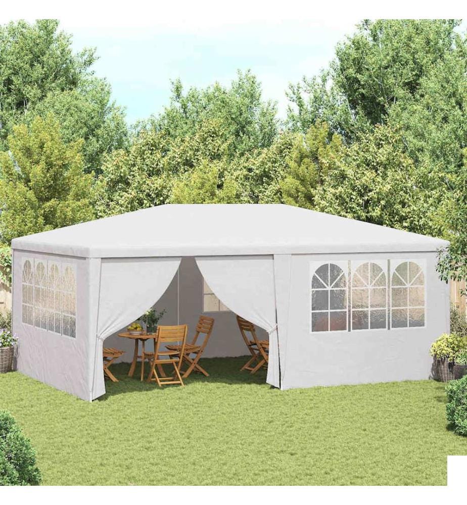 Tente de réception et parois latérales 4x6 m Blanc 90 g/m²
