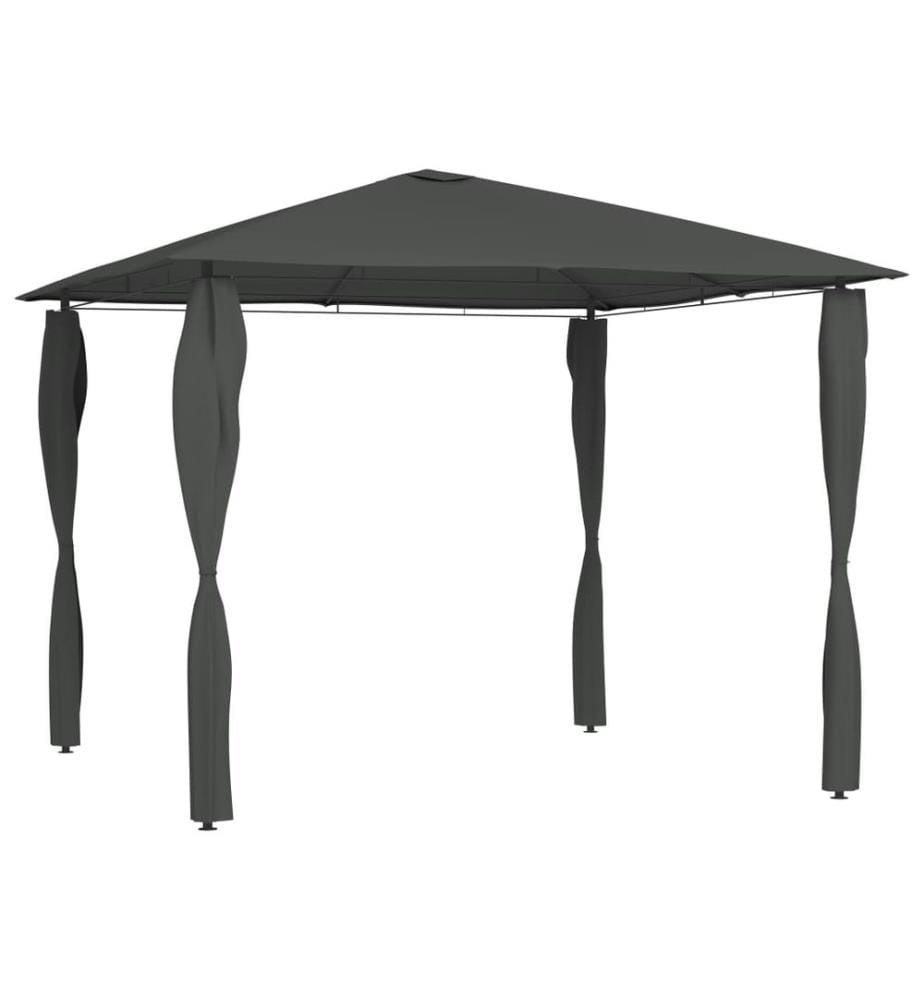 Belvédère à revêtement de poteaux 3x3x2,6 m Anthracite 160 g/m²