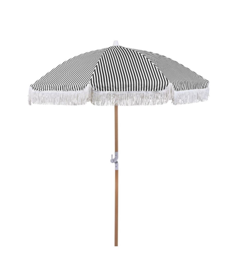 Parasol de jardin 150 cm MONDELLO Noir/blanc