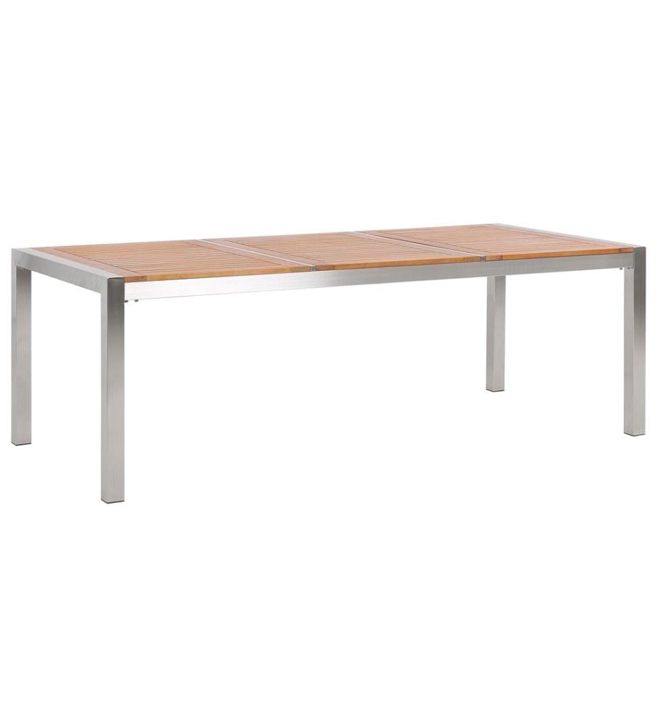 Table de salle à manger de jardin GROSSETO 220 cm 100 cm Bois d'eucalyptus Marron