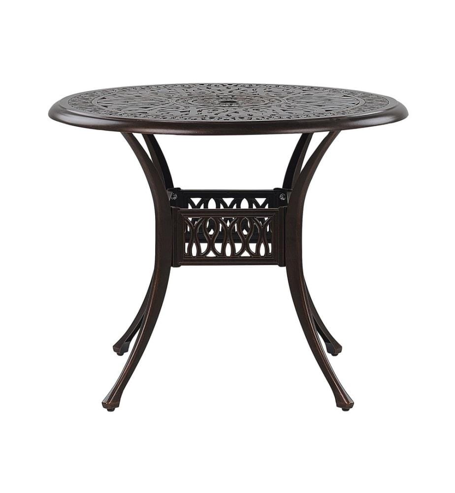 Table de salle à manger de jardin pour 4 personnes ANCONA 90 cm 90 cm Métal Marron foncé