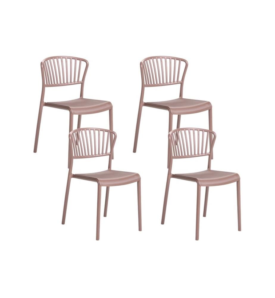 Lot de 4 chaises de jardin GELA Marron