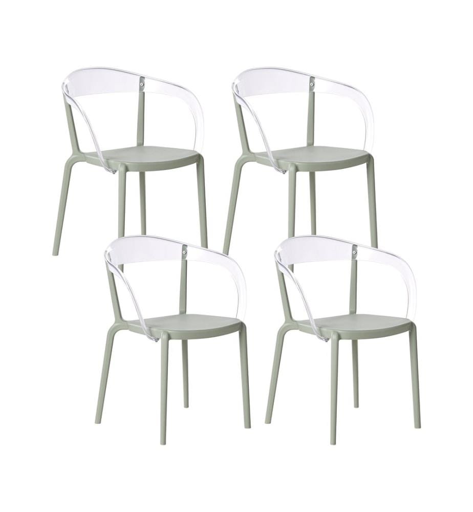 Lot de 4 chaises de jardin MALEVIZI Empilable Vert clair