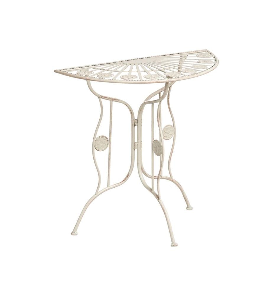 Table bistrot COGGIA 80 cm 37 cm Métal Beige clair
