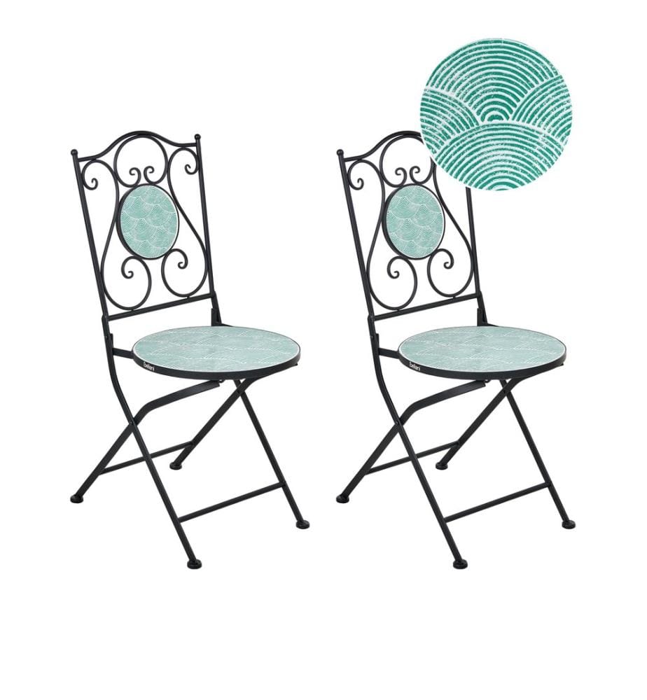 Lot de 2 chaises de jardin ANAPO Pliant Métal Noir