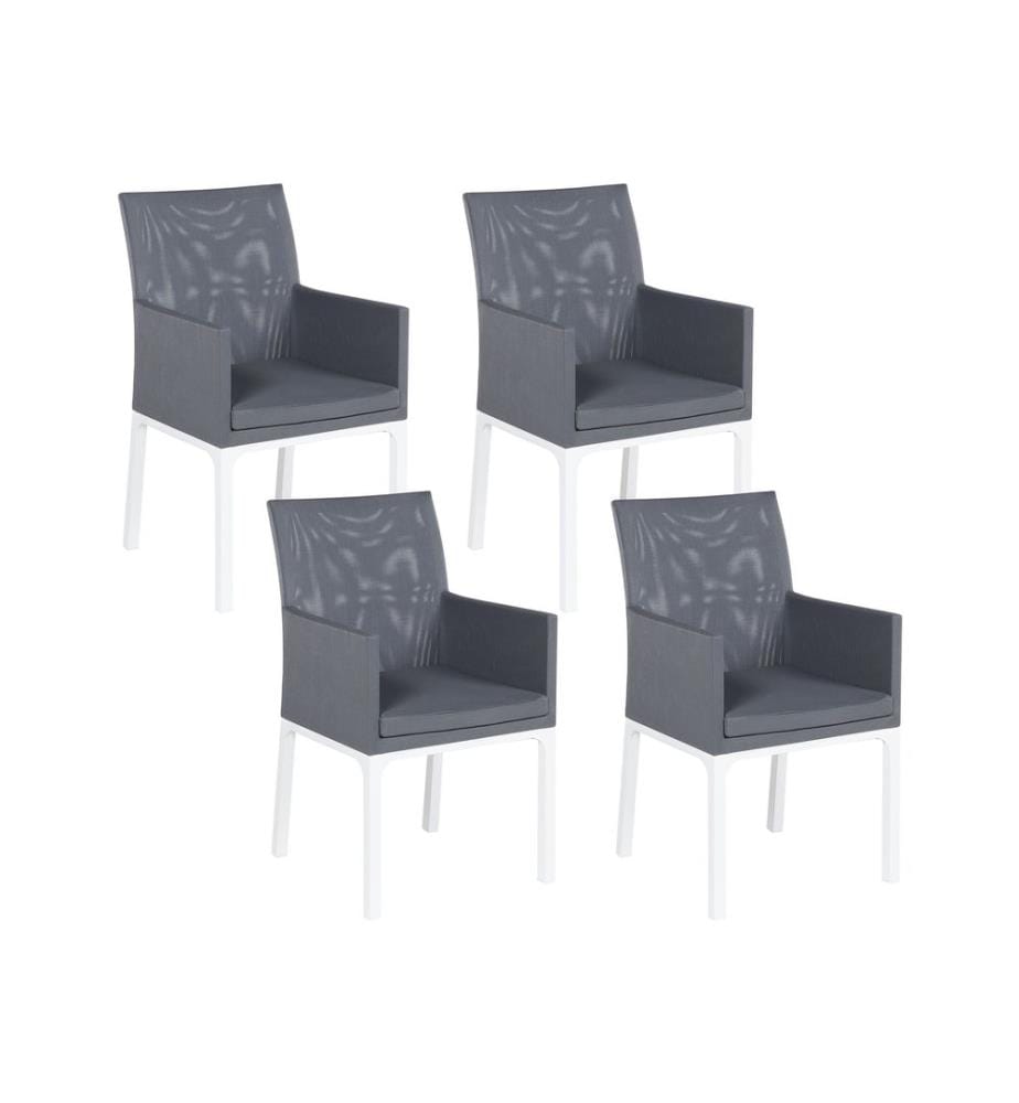 Lot de 4 chaises de jardin BACOLI Tissu Gris foncé