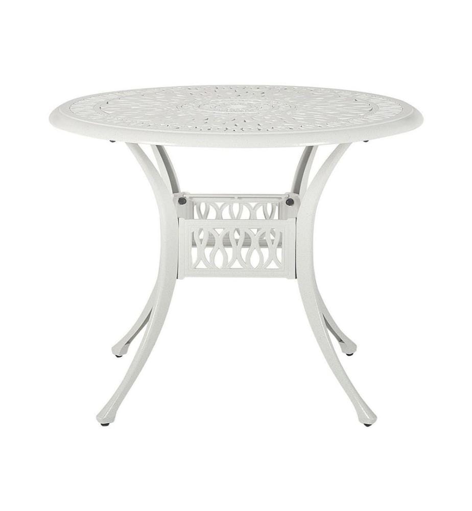 Table bistrot ANCONA 90 cm 90 cm Métal Blanc cassé