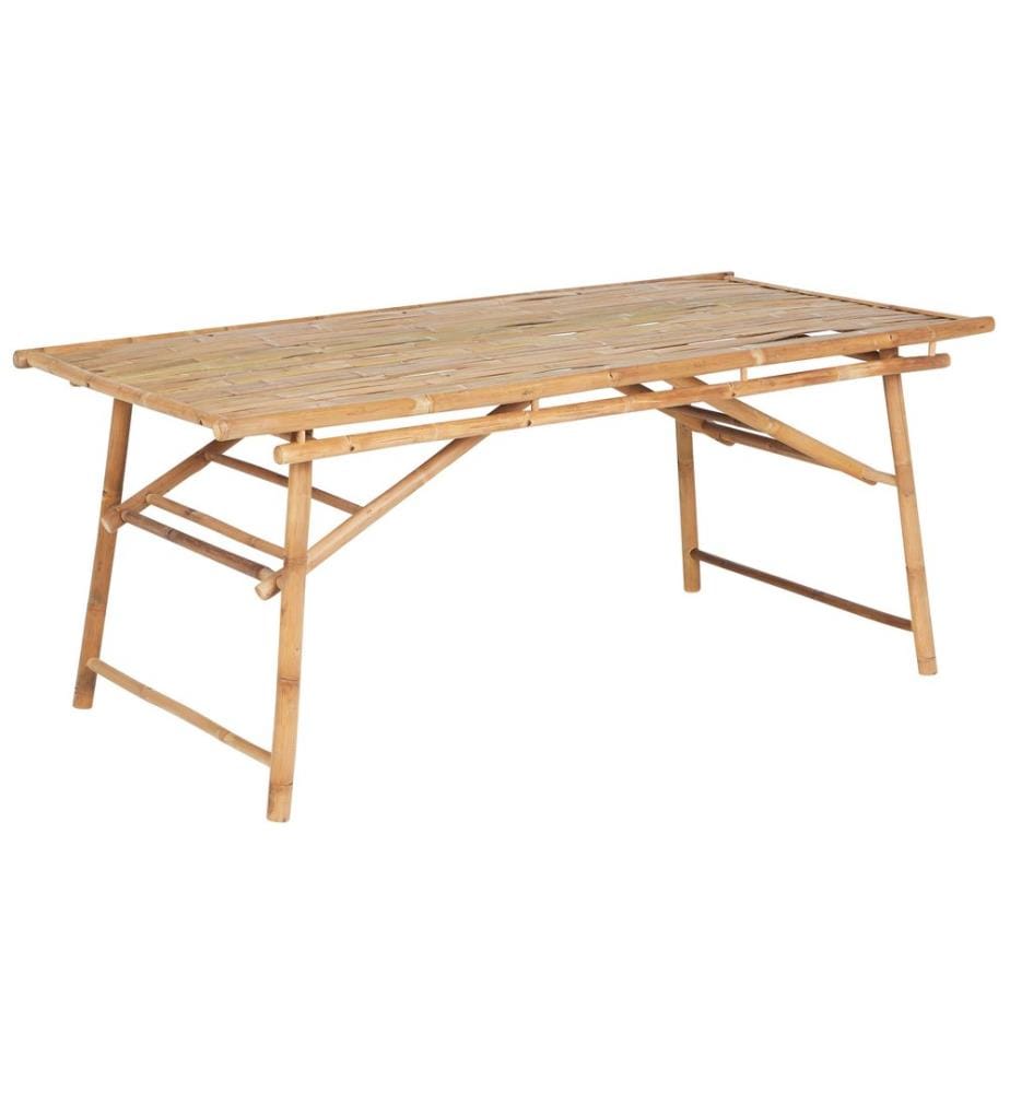Table de salle à manger de jardin TINDARI 180 cm 90 cm Bambou Marron clair