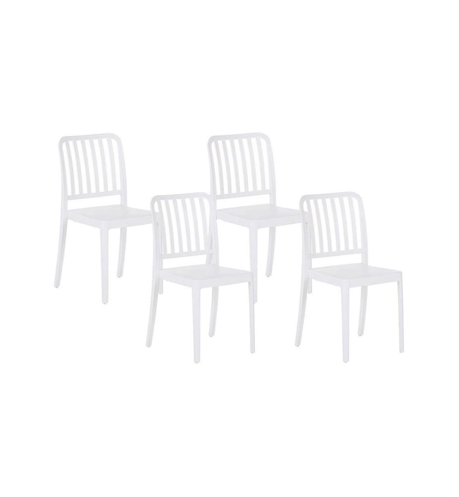 Lot de 4 chaises de jardin SERSALE Matière synthétique Blanc