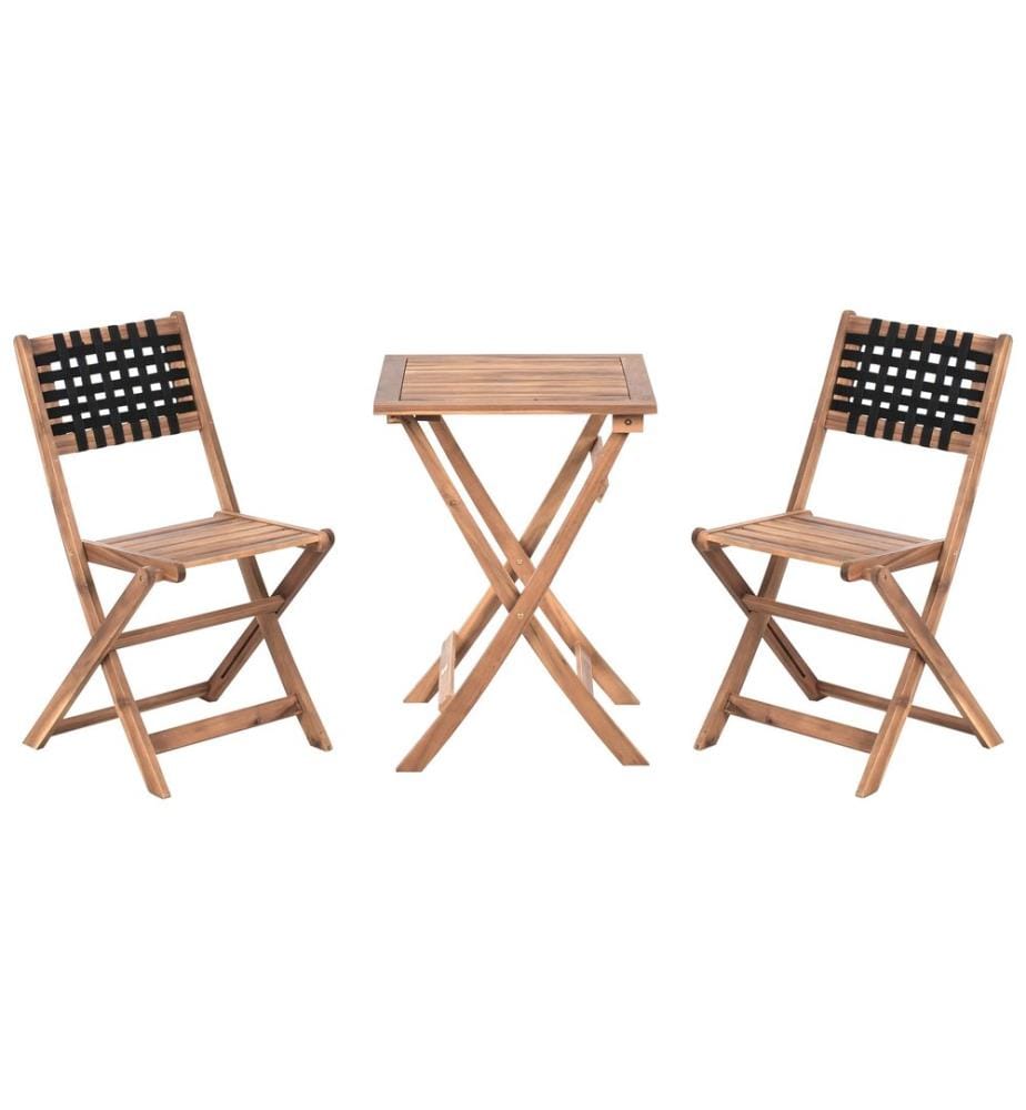 Ensemble bistrot CONIOLO Acacia Marron/noir