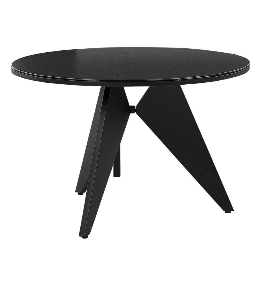 Table de salle à manger de jardin OLMETTO 83 cm 110 cm Verre Noir
