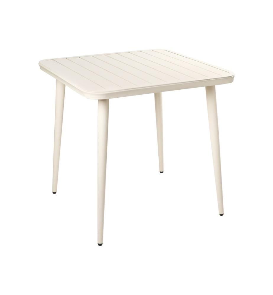 Table de salle à manger de jardin NATURNO 80 cm 80 cm Métal Beige clair