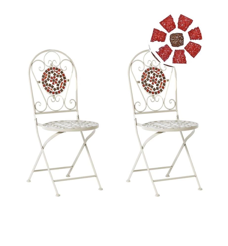 Lot de 2 chaises de jardin SPELLO Métal Blanc