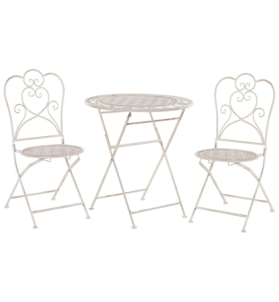 Ensemble bistrot Pliant TRIESTE Métal Beige clair