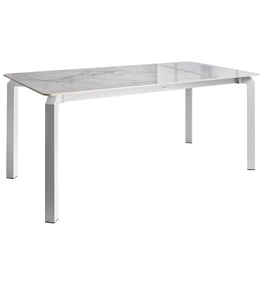 Table de salle à manger de jardin FELETTO 180 cm 90 cm Pierre Marbre blanc