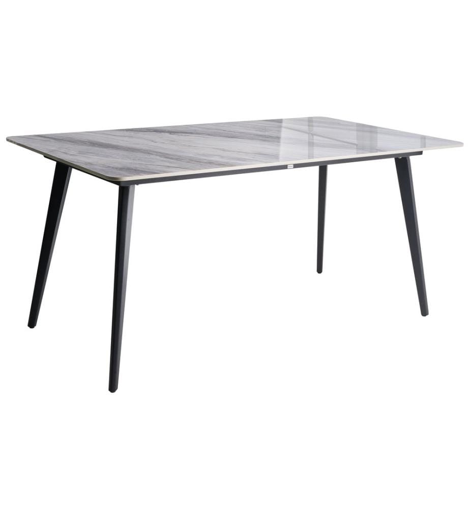 Table de salle à manger de jardin RODALLO 160 cm 90 cm Pierre Marbre gris