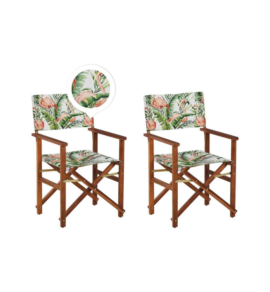 Lot de 2 chaises de jardin CINE Acacia Marron foncé