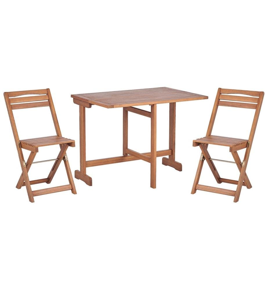 Ensemble bistrot Pliant LENOLA Acacia Marron
