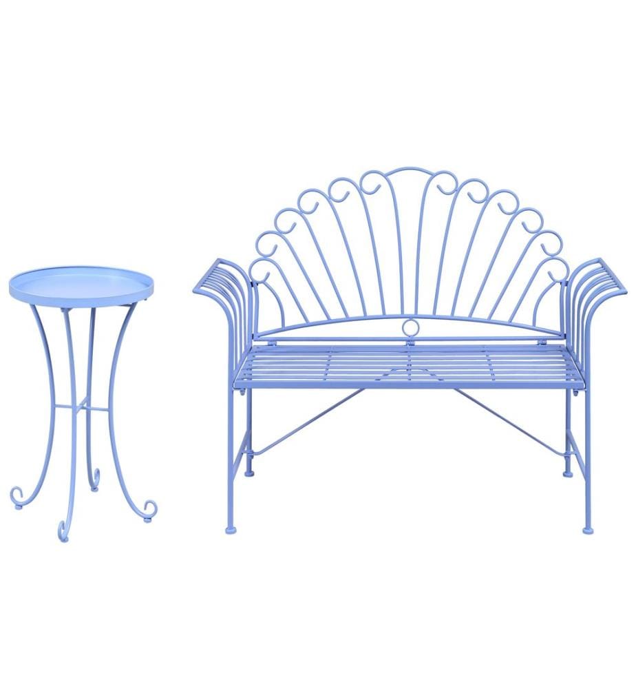 Ensemble bistrot CAVINIA Métal Bleu clair