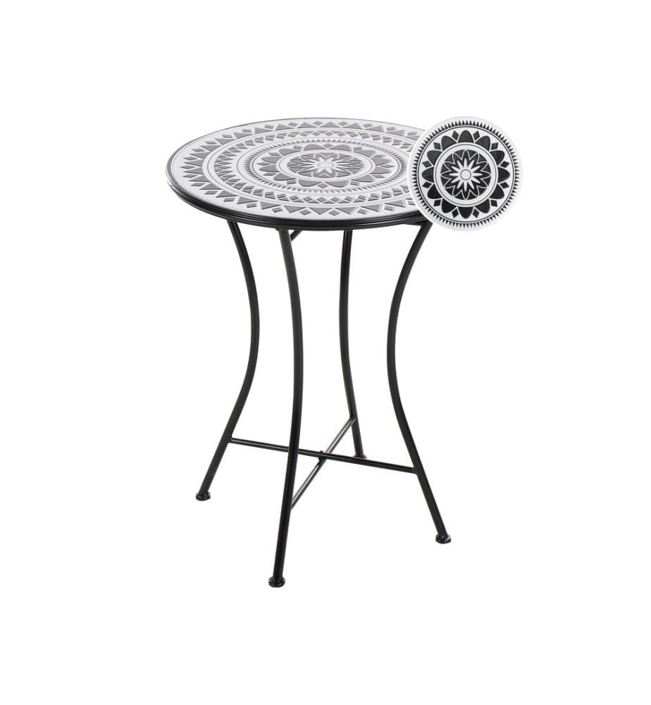 Table bistrot COMISO 60 cm 60 cm Métal Noir/blanc